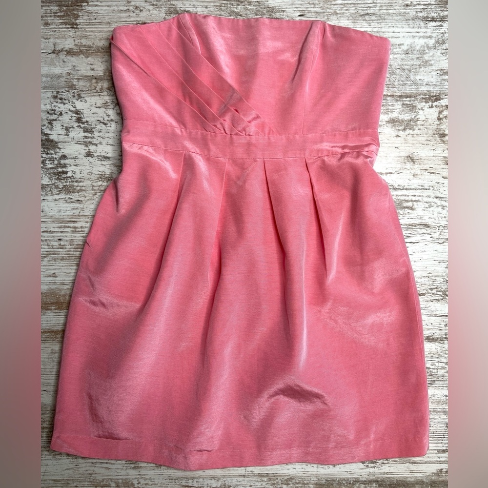 SHOSHANNA 'Julianna' ~ Pink Bengaline Faille Strapless Party Dress Sz 12 EUC - Picture 3 of 10